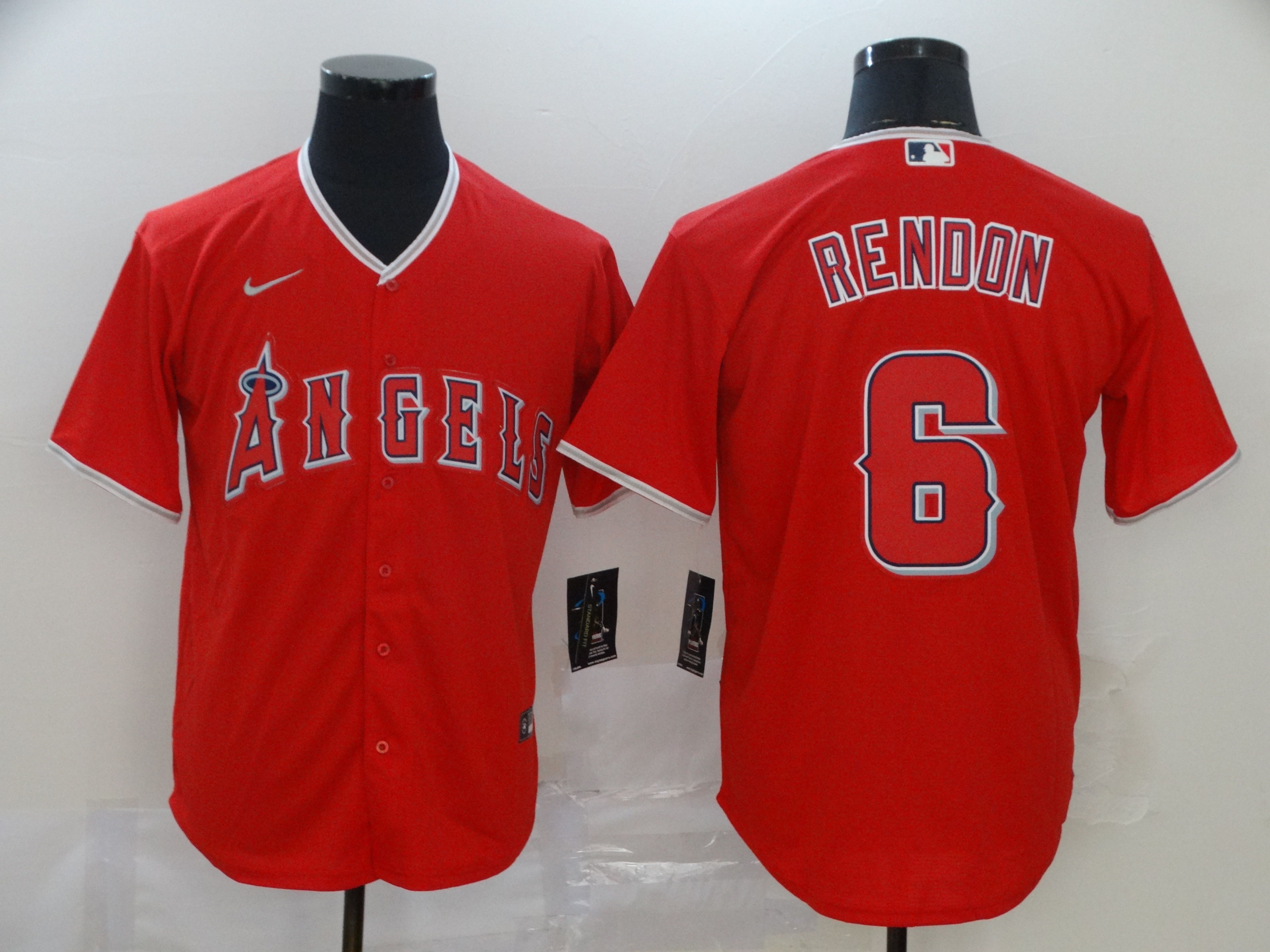 Men Los Angeles Angels #6 Rendon Red Nike Game MLB Jerseys->youth mlb jersey->Youth Jersey